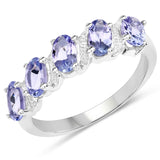 1.04 ct. Genuine Tanzanite .925 Sterling Silver Ring