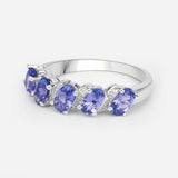 1.04 ct. Genuine Tanzanite .925 Sterling Silver Ring