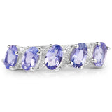 1.04 ct. Genuine Tanzanite .925 Sterling Silver Ring