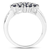 1.24 Carat Genuine Blue Sapphire .925 Sterling Silver Ring