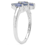 1.29 Carat Genuine Tanzanite .925 Sterling Silver Ring
