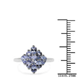 1.29 Carat Genuine Tanzanite .925 Sterling Silver Ring