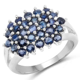 1.74 Carat Genuine Blue Sapphire .925 Sterling Silver Ring