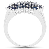 1.74 Carat Genuine Blue Sapphire .925 Sterling Silver Ring