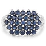 1.74 Carat Genuine Blue Sapphire .925 Sterling Silver Ring