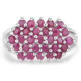 2.18 Carat Genuine Ruby .925 Sterling Silver Ring