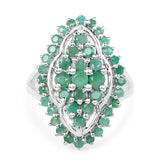 1.74 Carat Genuine Emerald .925 Sterling Silver Ring