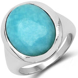 8.30 Carat Genuine Larimar .925 Sterling Silver Ring