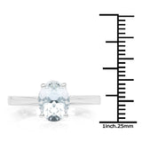 1.50 Carat Genuine Aquamarine .925 Sterling Silver Ring
