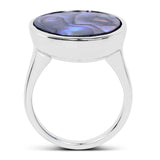 13.80 Carat Genuine Abalone .925 Sterling Silver Ring