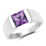 1.50 ct. Genuine Amethyst .925 Sterling Silver Ring