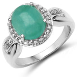 14K Yellow Gold Plated 3.60 Carat Genuine Emerald .925 Sterling Silver Ring