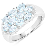 1.90 ct Genuine Blue Topaz .925 Sterling Silver Ring