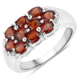 2.00 ct Genuine Garnet .925 Sterling Silver Ring