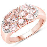 14K Rose Gold Plated 1.50 Carat Genuine Morganite .925 Sterling Silver Ring