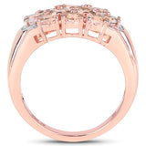 14K Rose Gold Plated 1.50 Carat Genuine Morganite .925 Sterling Silver Ring