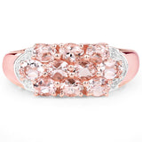 14K Rose Gold Plated 1.50 Carat Genuine Morganite .925 Sterling Silver Ring
