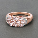 14K Rose Gold Plated 1.50 Carat Genuine Morganite .925 Sterling Silver Ring