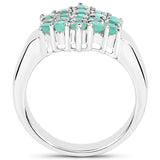 1.05 Carat Genuine Emerald .925 Sterling Silver Ring