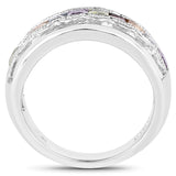 1.49 Carat Genuine Multi Stone .925 Sterling Silver Ring