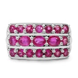 2.04 Carat Genuine Glass Filled Ruby .925 Sterling Silver Ring