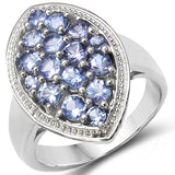 1.33 ct. Genuine Tanzanite .925 Sterling Silver Ring