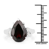 5.65 Carat Genuine Garnet & White Topaz .925 Sterling Silver Ring