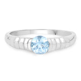 0.60 Carat Genuine Blue Topaz .925 Sterling Silver Ring