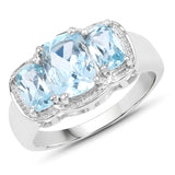 2.71 Carat Genuine Blue Topaz .925 Sterling Silver Ring