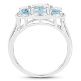 2.71 Carat Genuine Blue Topaz .925 Sterling Silver Ring