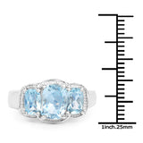 2.71 Carat Genuine Blue Topaz .925 Sterling Silver Ring