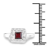0.80 Carat Genuine Garnet .925 Sterling Silver Ring