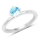 1.05 ct. Genuine Blue Topaz .925 Sterling Silver Ring