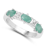 1.26 ct Genuine Emerald .925 Sterling Silver Ring for women