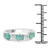 1.26 ct Genuine Emerald .925 Sterling Silver Ring for women