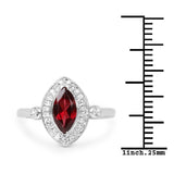 1.48 Carat Genuine Garnet and White Topaz .925 Sterling Silver Ring