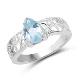 1.10 Carat Genuine Blue Topaz .925 Sterling Silver Ring