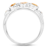 1.36 Carat Genuine Citrine and White Topaz .925 Sterling Silver Ring