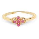 14K Yellow Gold Plated 0.15 Carat Genuine Ruby .925 Sterling Silver Ring