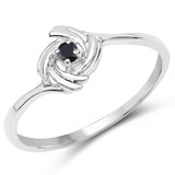 0.04 Carat Genuine Black Diamond .925 Sterling Silver Ring