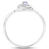 0.05 Carat Genuine Tanzanite .925 Sterling Silver Rings