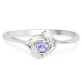 0.05 Carat Genuine Tanzanite .925 Sterling Silver Rings