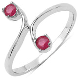0.18 Carat Genuine Ruby .925 Sterling Silver Ring