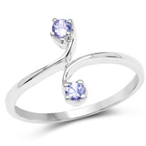0.16 Carat Genuine Tanzanite .925 Sterling Silver Ring