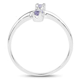 0.16 Carat Genuine Tanzanite .925 Sterling Silver Ring