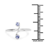0.16 Carat Genuine Tanzanite .925 Sterling Silver Ring