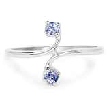 0.16 Carat Genuine Tanzanite .925 Sterling Silver Ring