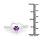 0.35 Carat Genuine Amethyst .925 Sterling Silver Ring