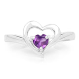0.35 Carat Genuine Amethyst .925 Sterling Silver Ring