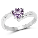 0.70 Carat Genuine Amethyst .925 Sterling Silver Ring